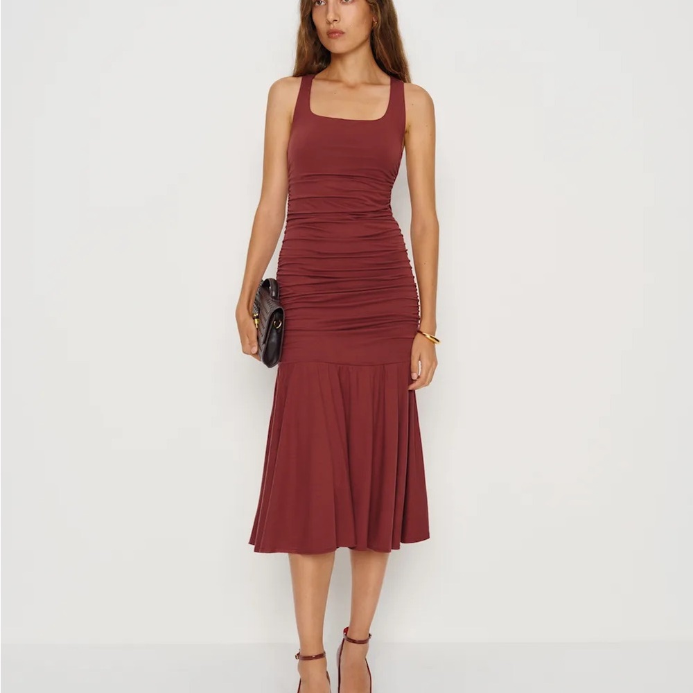 Reformation Burgundy Sleeveless Midi Dress